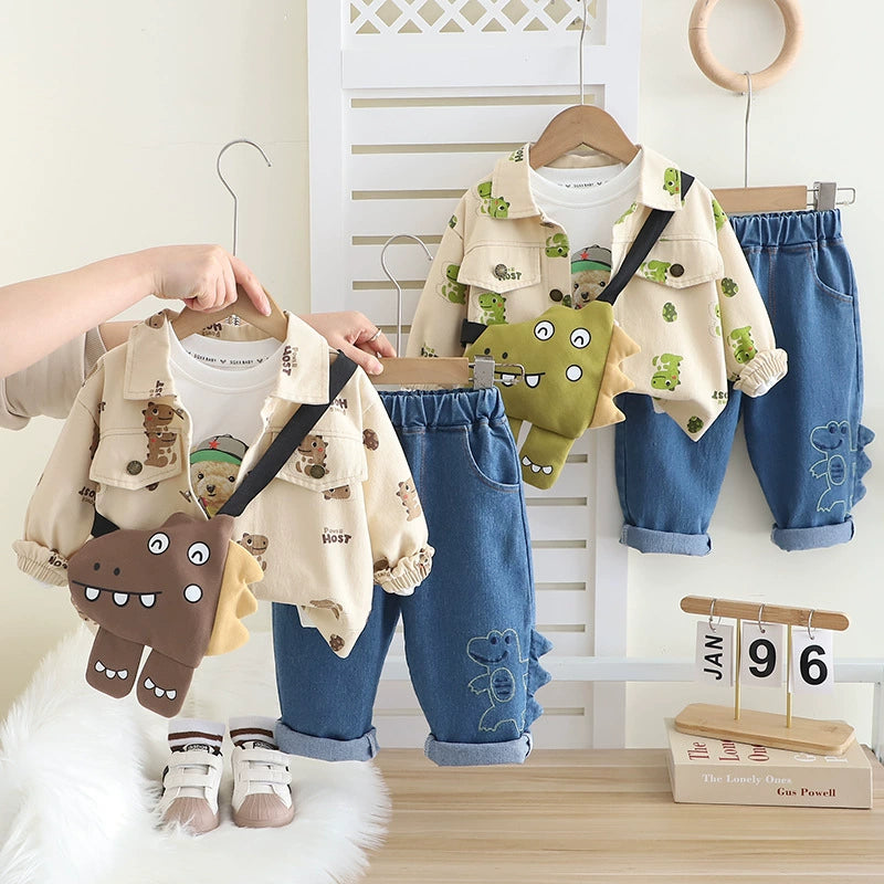 Conjunto infantil de dinosaurios de 3 piezas