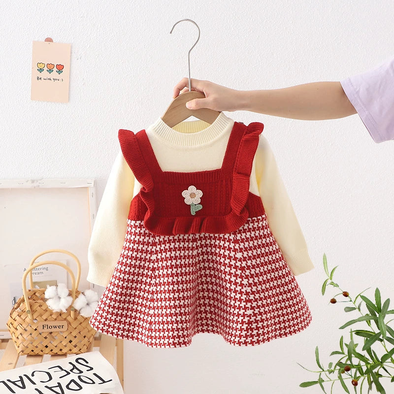 Children's Knitted Flower Dress
