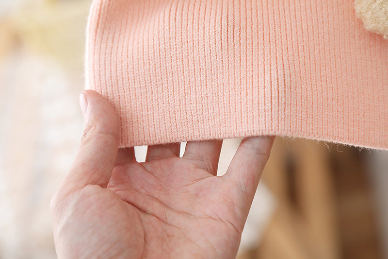 Teddy Bear Collar Knit Dress