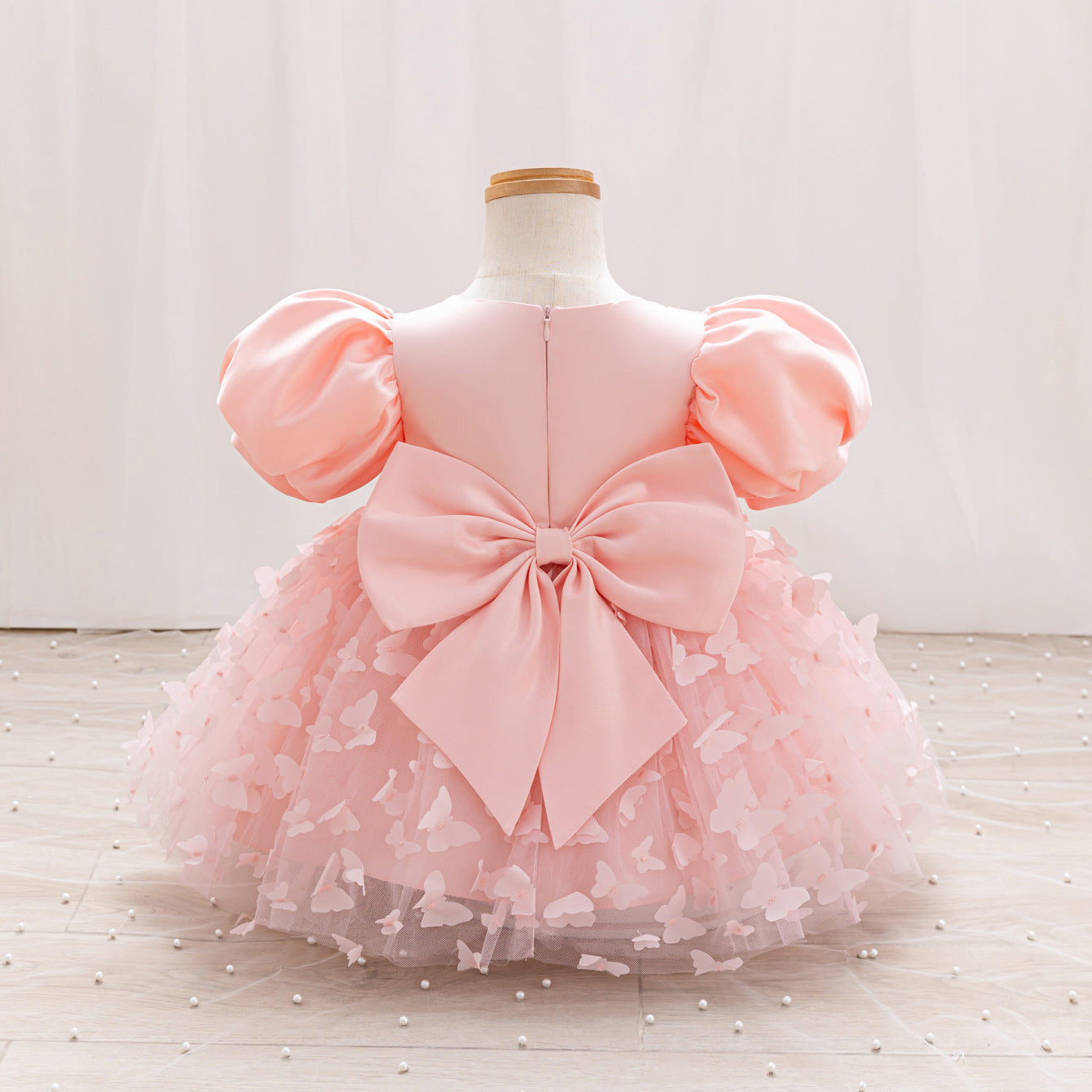 Children's Party Dress with Butterflies and Bows