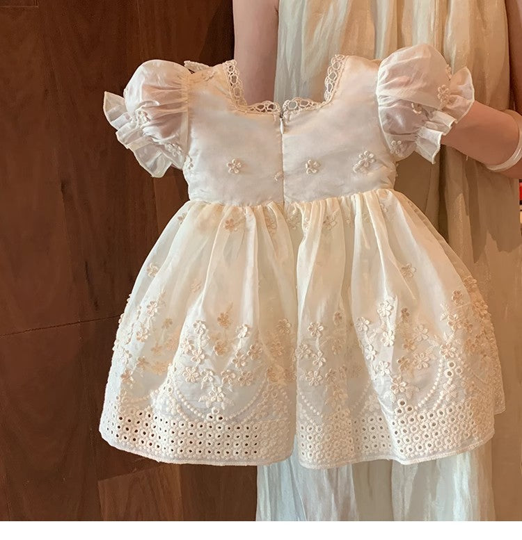 Girls' Eyelet Dress with Bow