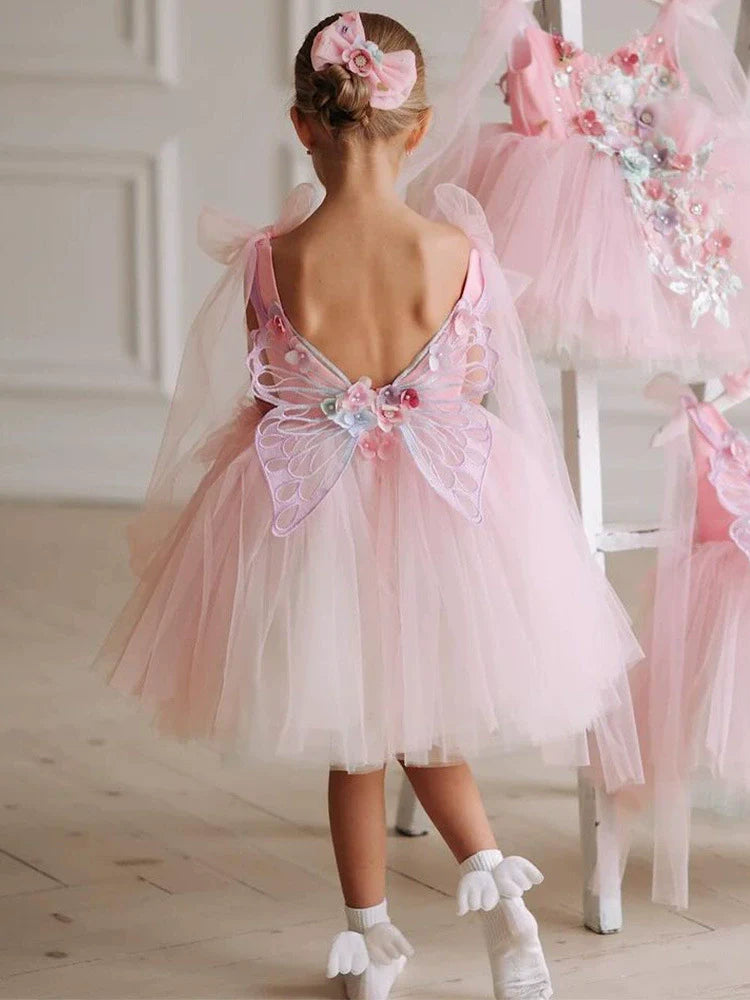 Children's Tulle Flower Party Dress
