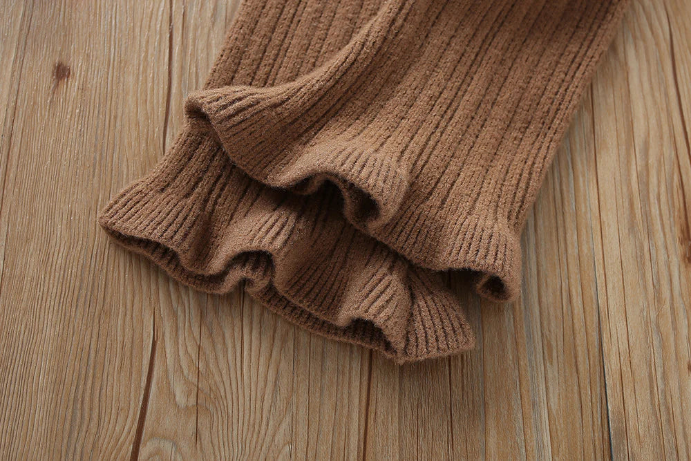 Children's Plaid Collar Knit Set