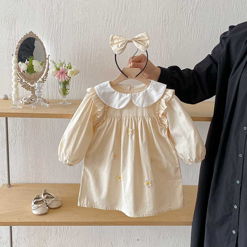 Body/ Beige Children's Dress with Little Flowers