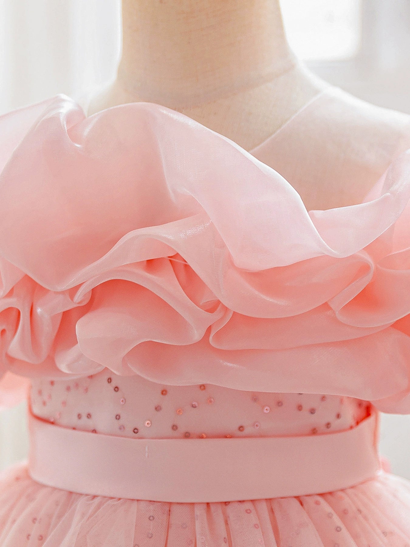 Puff Shoulder Sparkly Party Dress