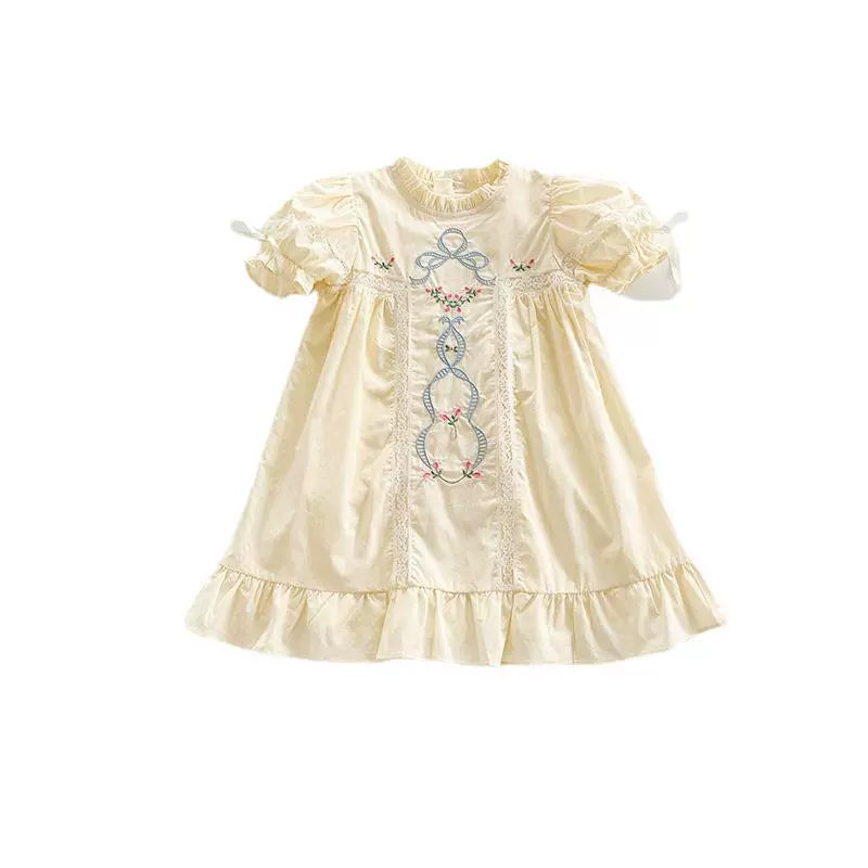 Children's Dress with Lace and Flowers