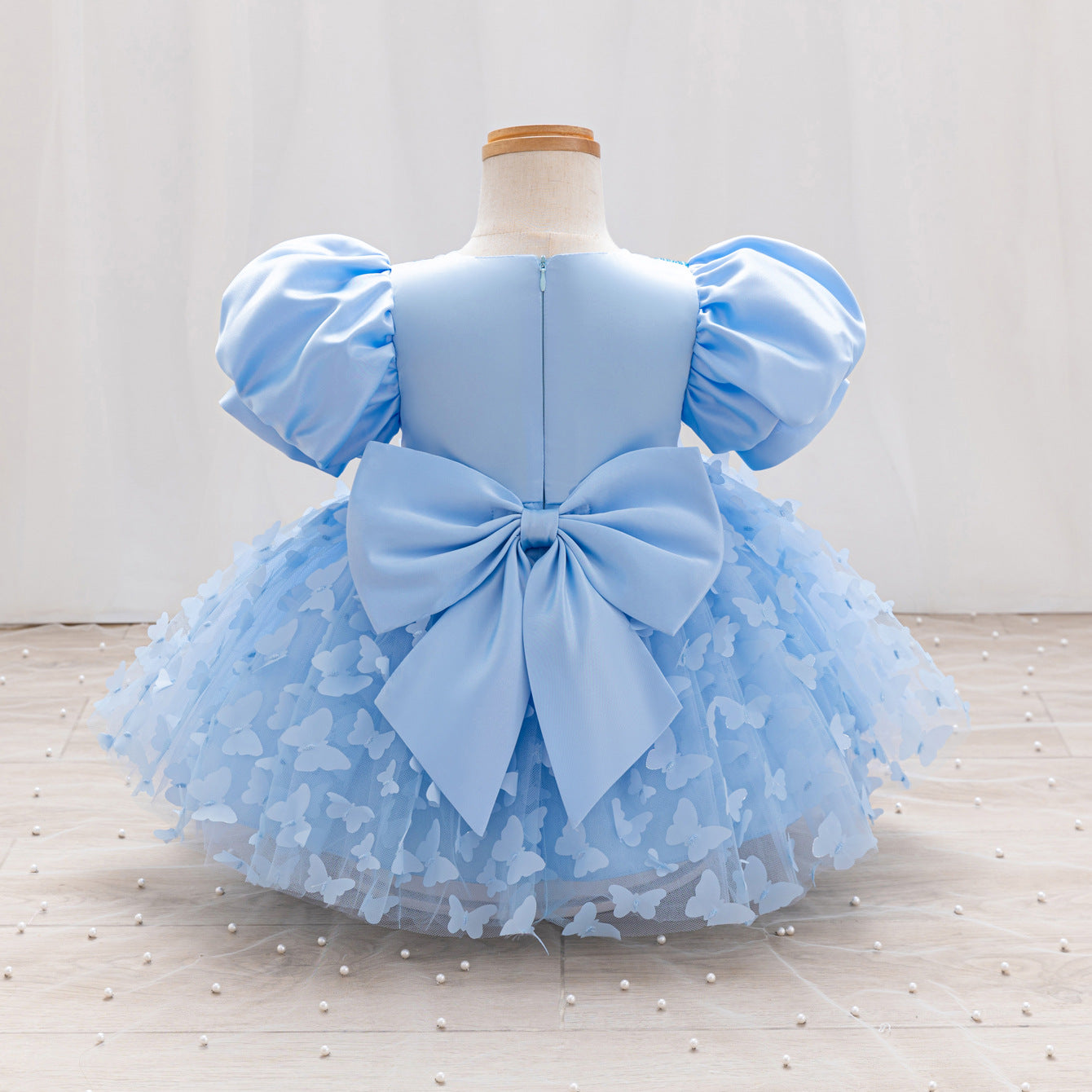 Children's Party Dress with Butterflies and Bows