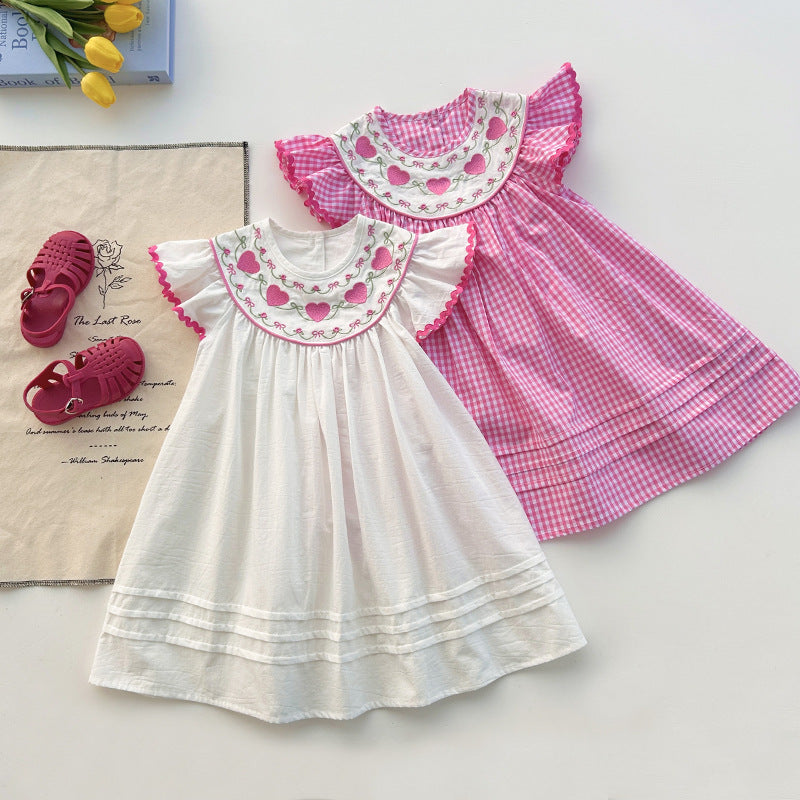 Children's Dress with Hearts Collar