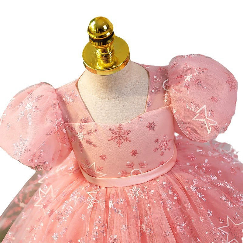 Vestido de fiesta infantil de tul con estrellas