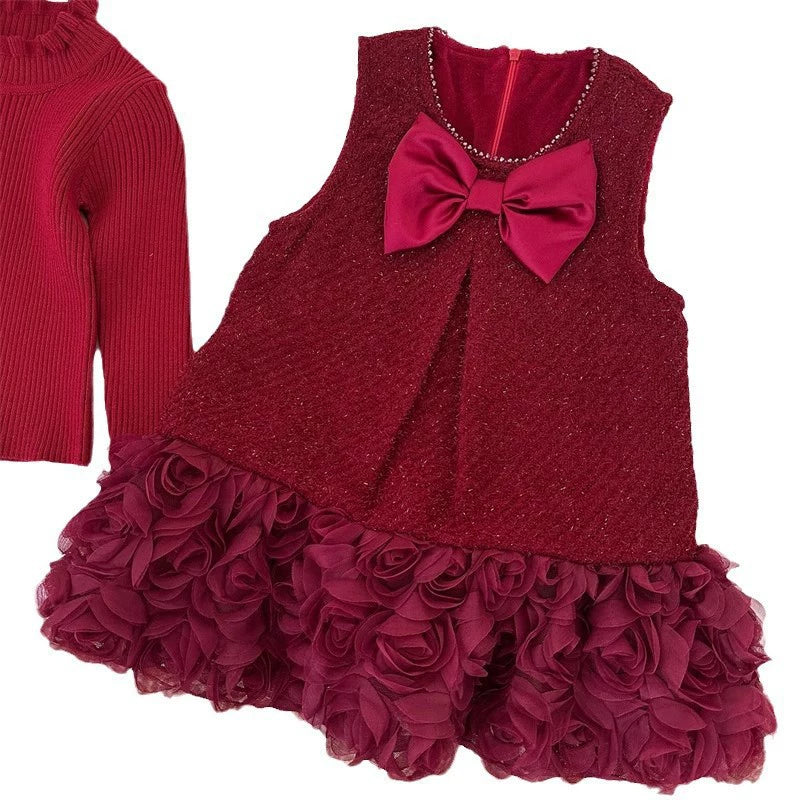 Infant Girls’ Floral Bow Outfit Set