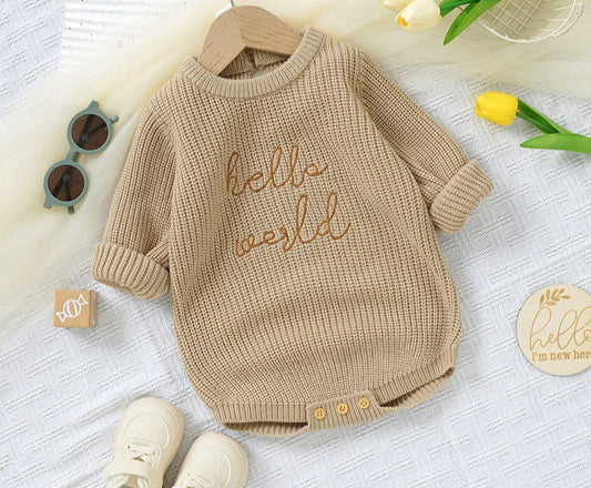 Children's Knitted Hearts Bodysuit