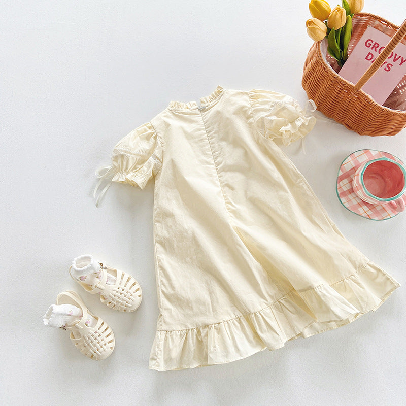 Children's Dress with Lace and Flowers