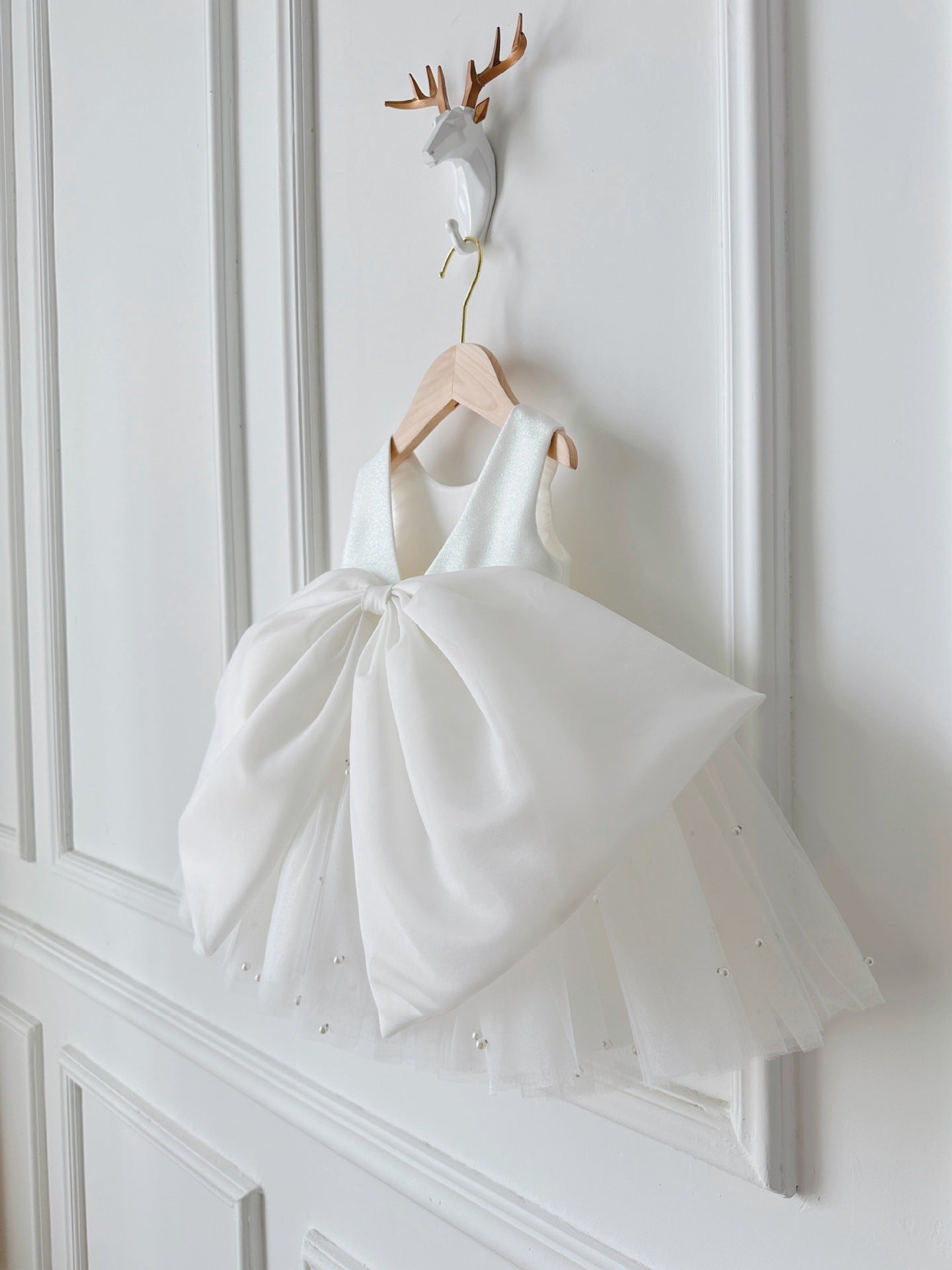 Children's Party Dress with Pearls and Bow
