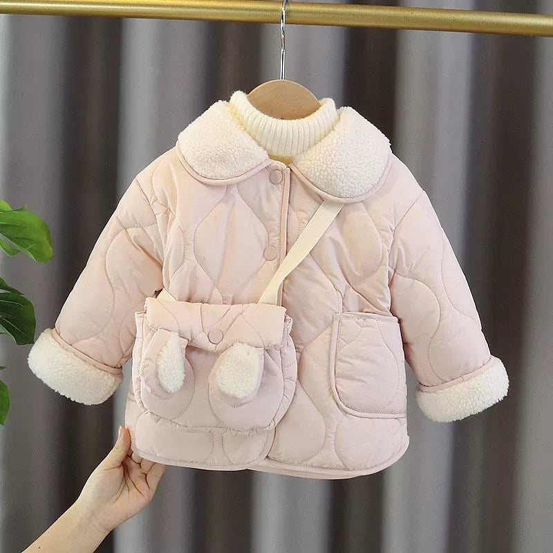 Girls' Lined Coat with Bag