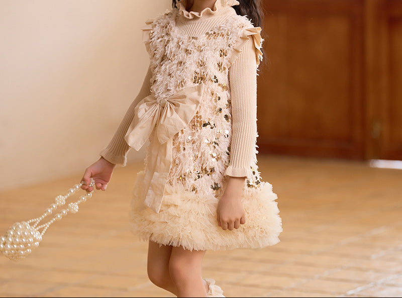 Children's Sequin Bow Dress
