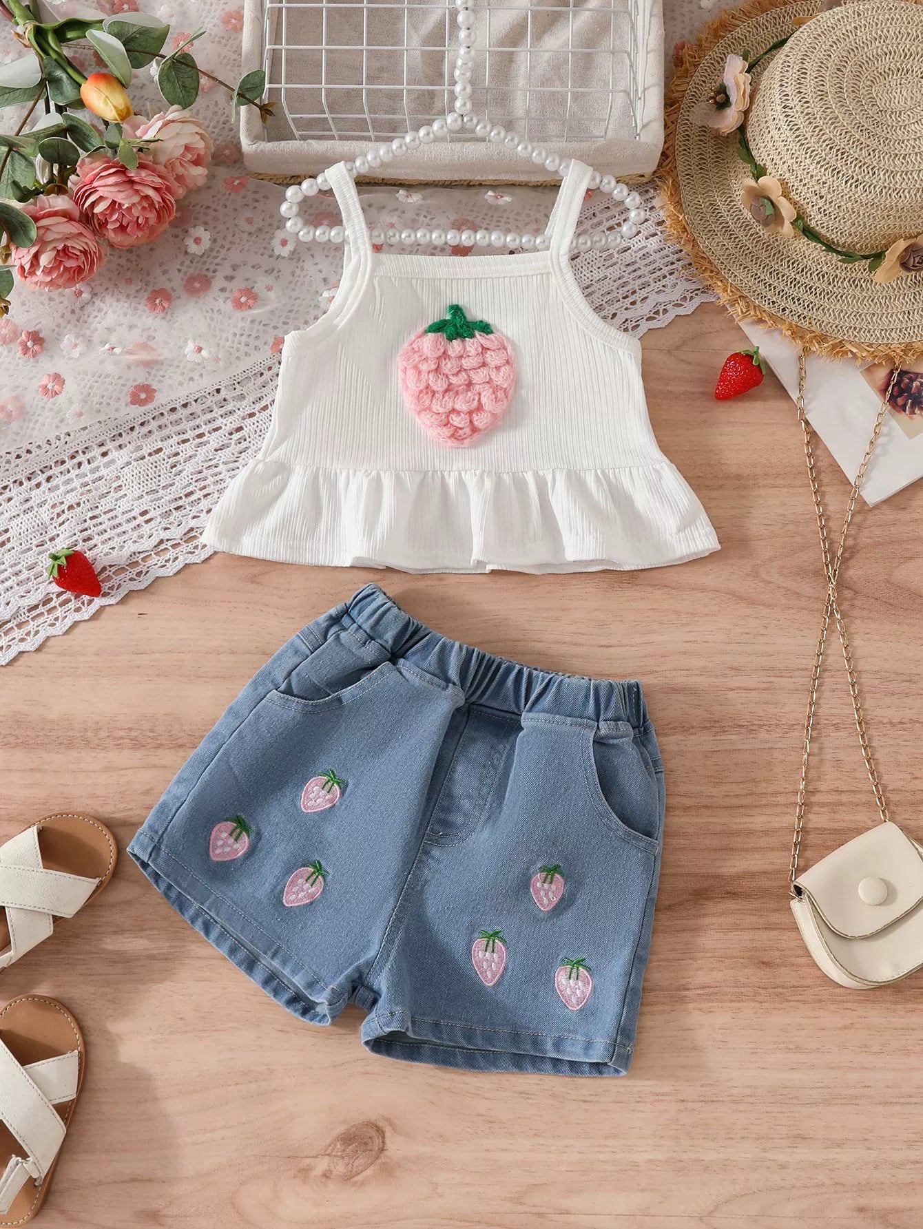 Girls' Summer Strawberry Children's Set