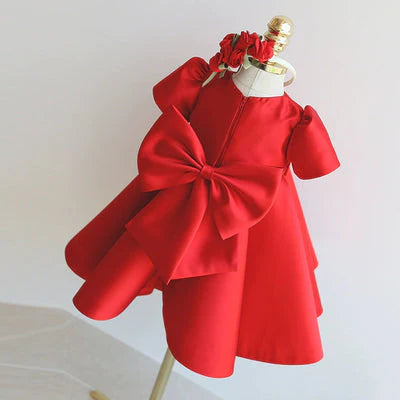 Children's Satin Dress with Belt