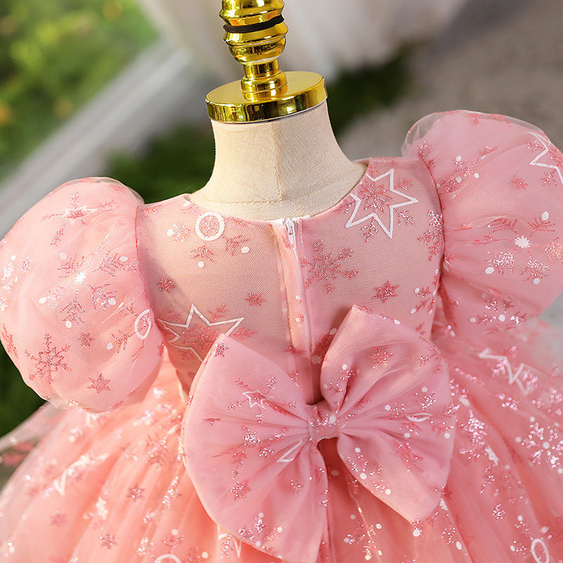 Vestido de fiesta infantil de tul con estrellas