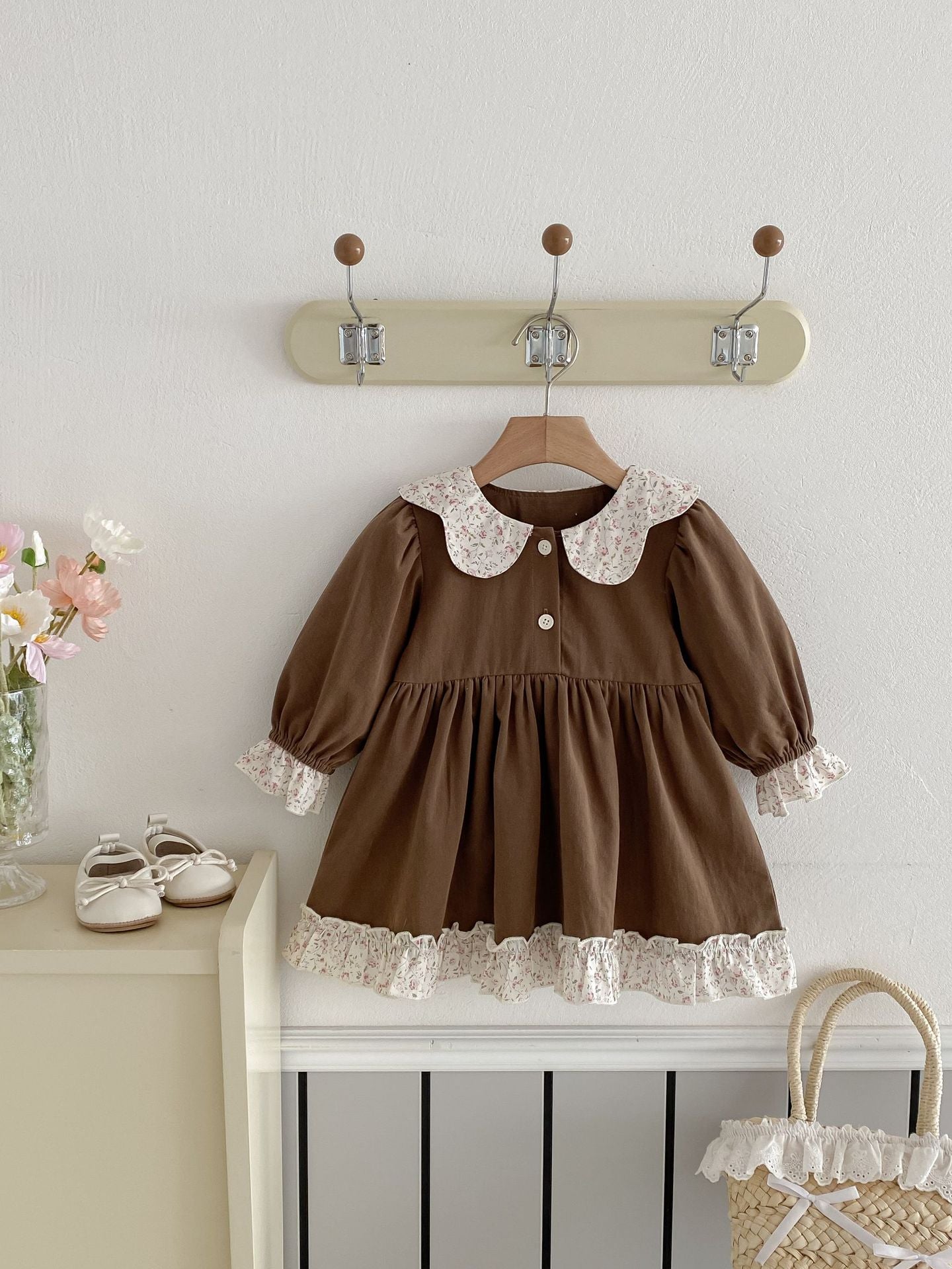 Children's Dress with Flower Bars