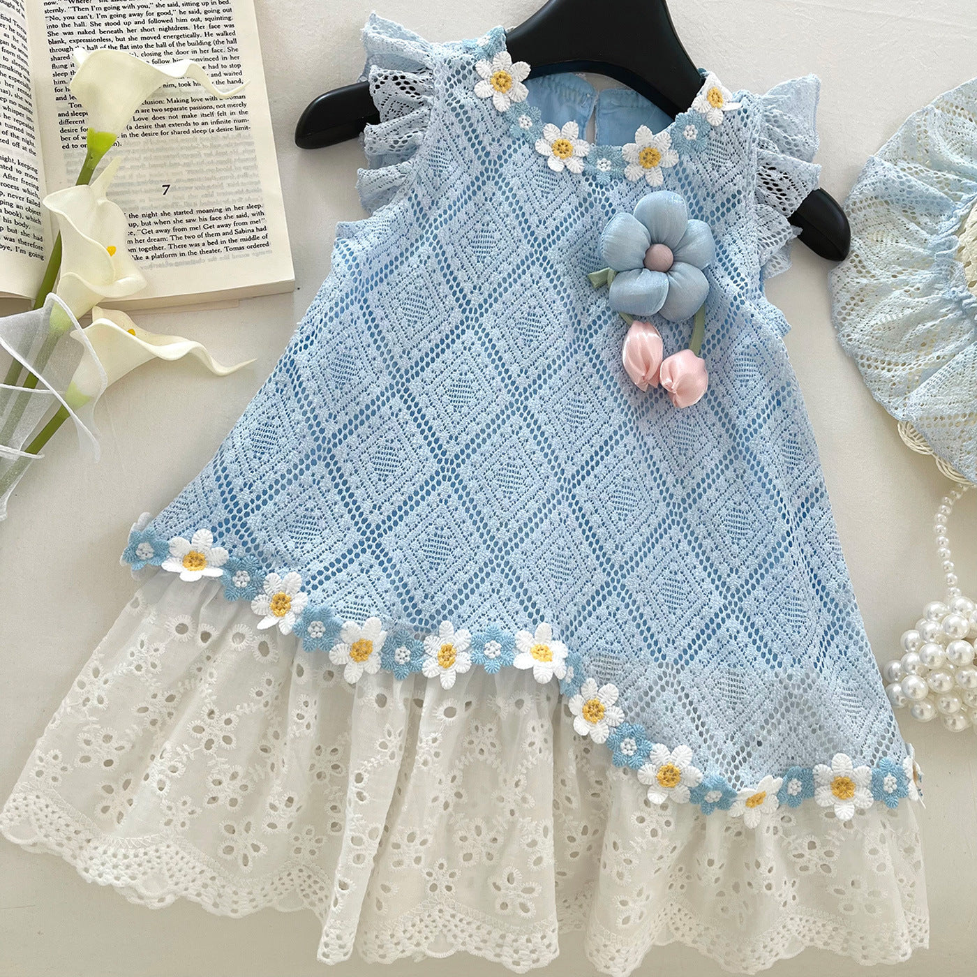 Delicate White Children's Party Dress