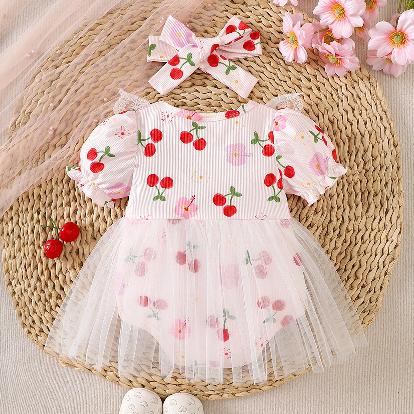 Baby Girl's Cherry Print Bodysuit
