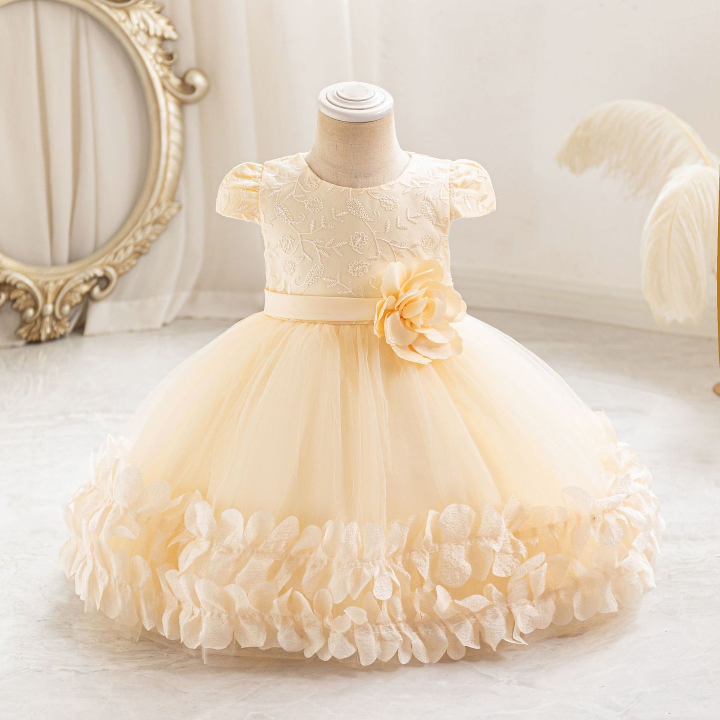 Children's Flower and Tulle Party Dress