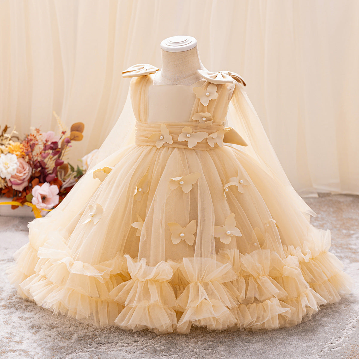 Children's Tulle Dress with Butterflies