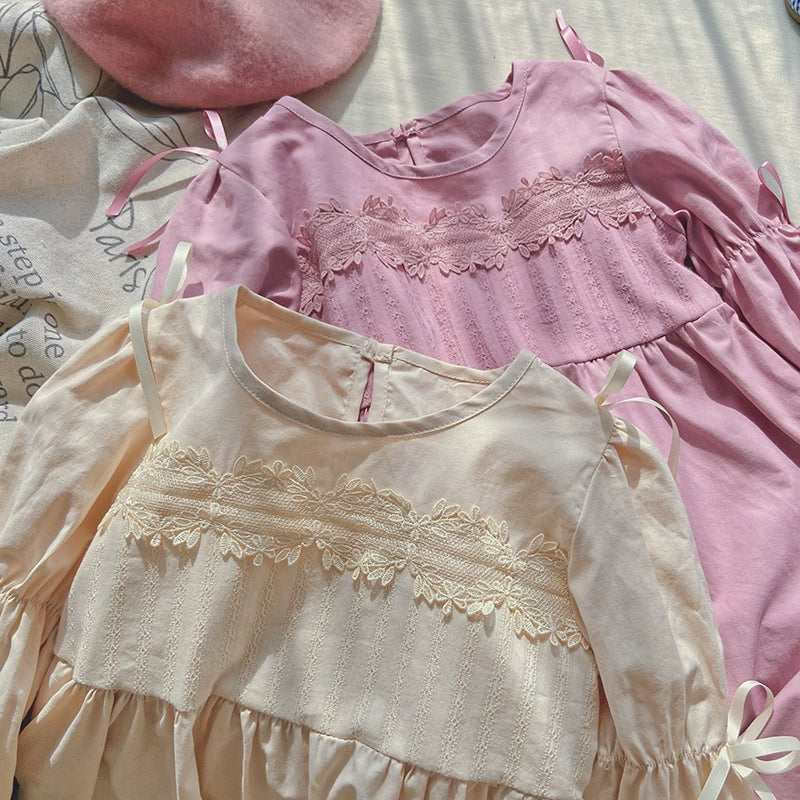 Children's Lace Dress with Bows