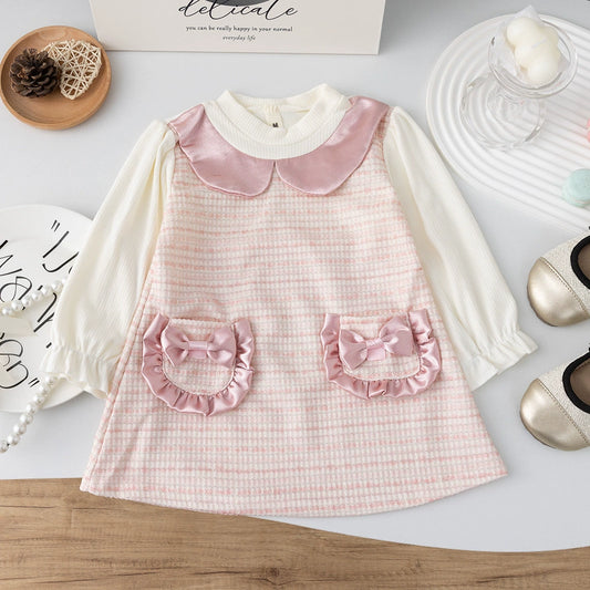 Children's Velvet Dress with Bow