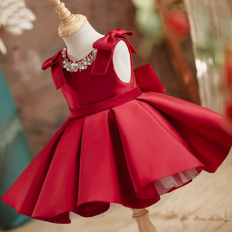 Red Pearl Children's Party Dress