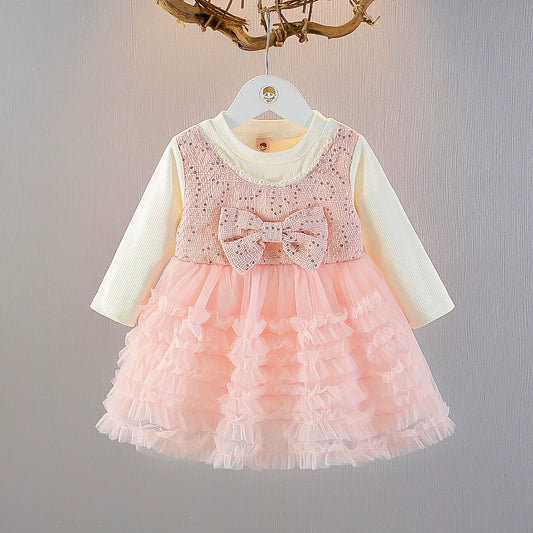 Children's Dress with Bow and Sparkles