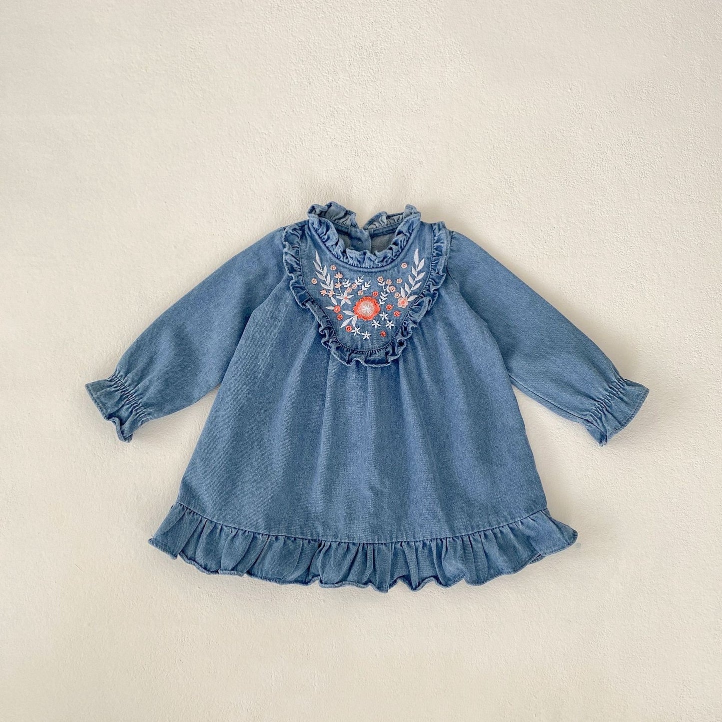 Embroidered Children's Jeans Dress