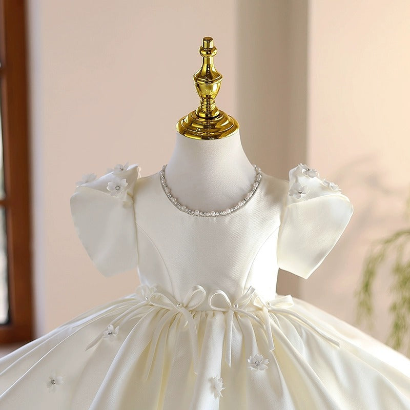 White Party Dress with Bows