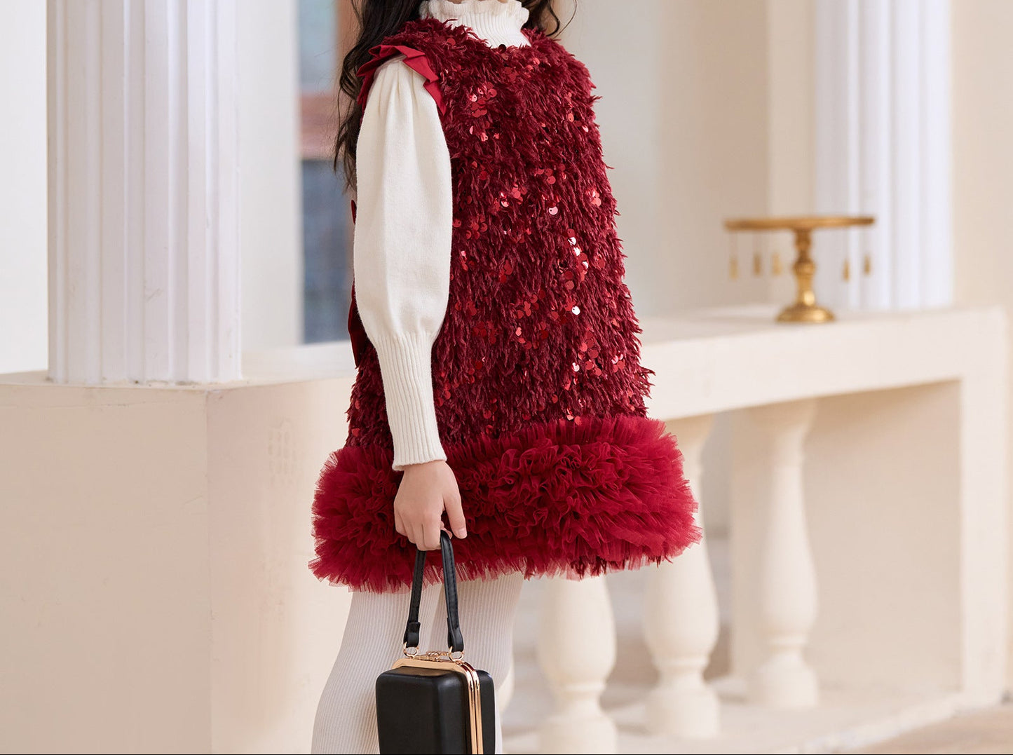 Children's Sequin Bow Dress