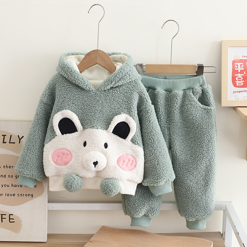 Conjunto infantil de invierno con gatito grueso para mujer