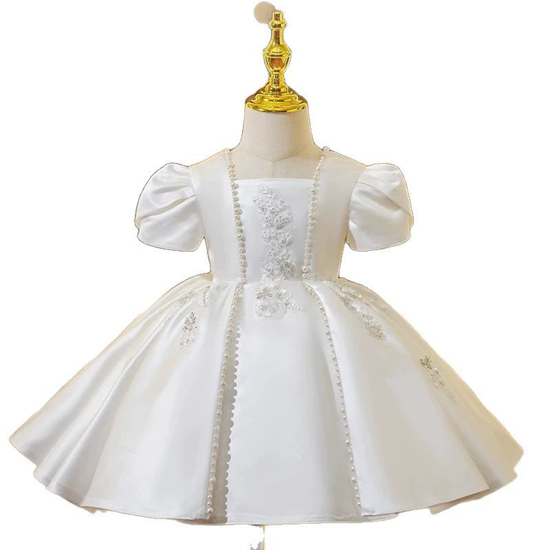 Luxury White Pearl Children's Dress