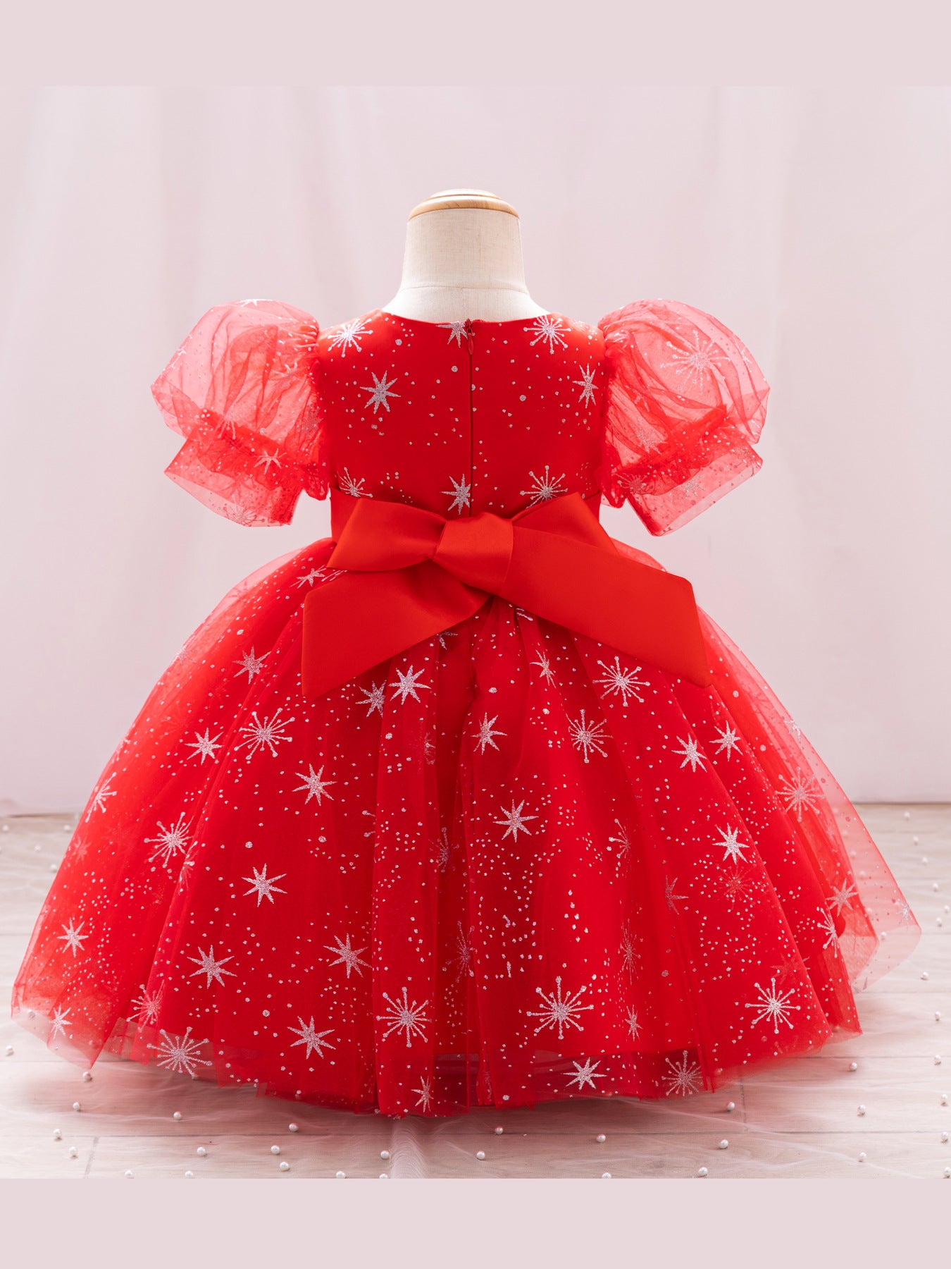 Vestido infantil navideño brillante