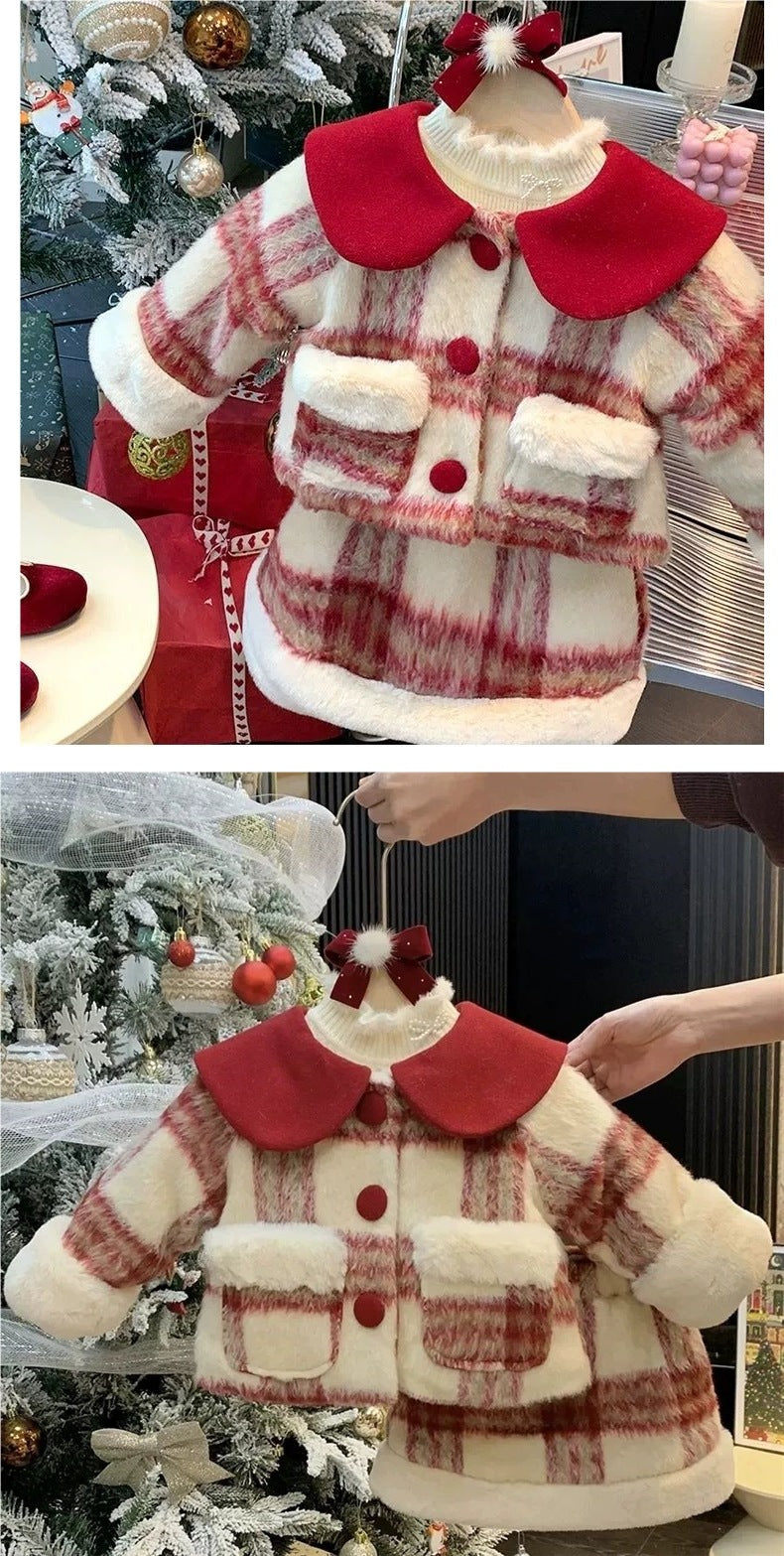 Red Plaid Girls' Set