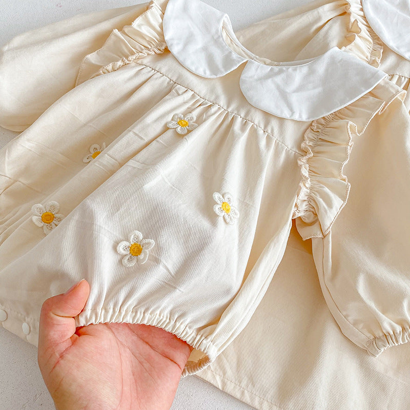 Body/ Beige Children's Dress with Little Flowers