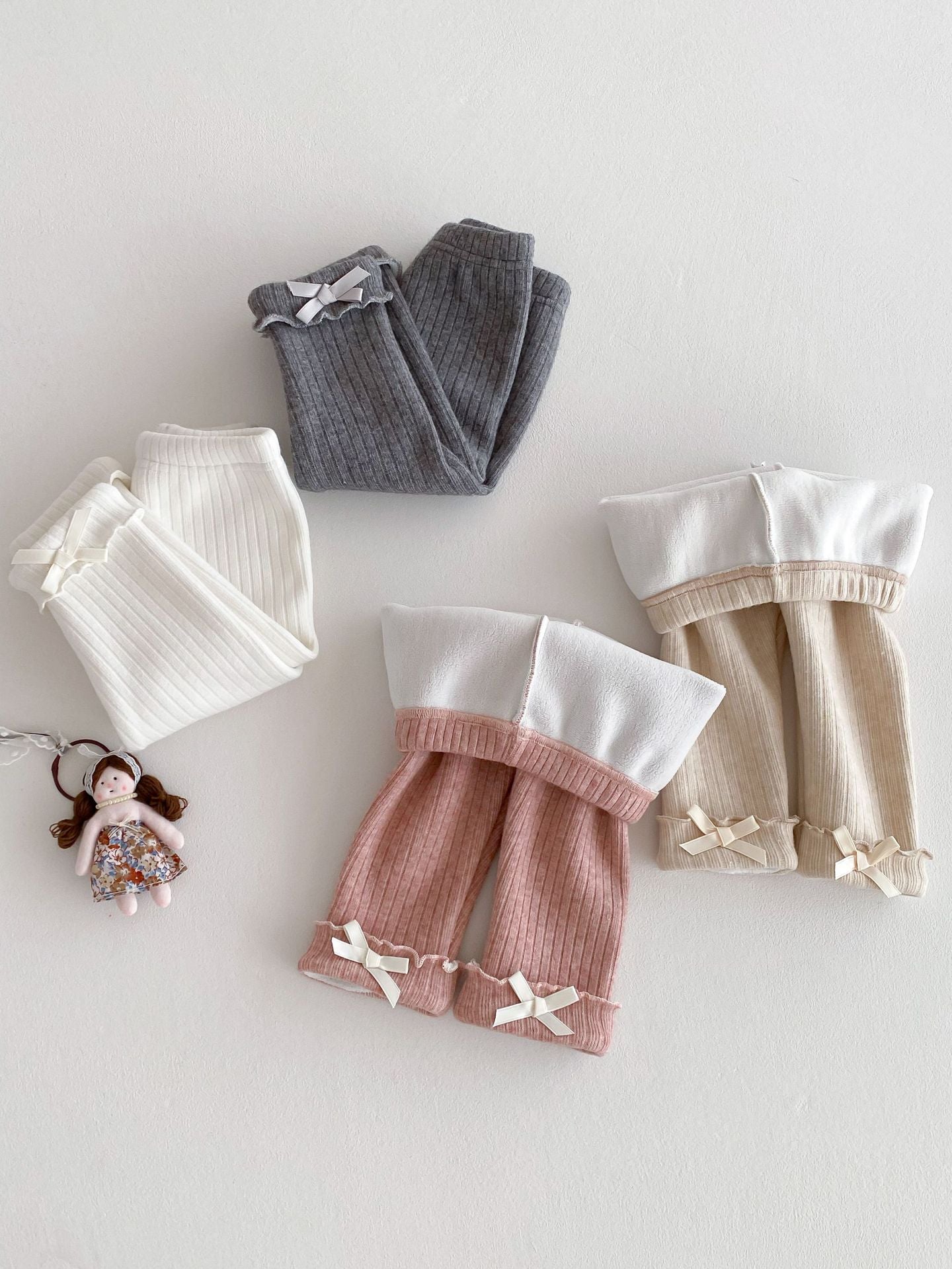 Girls' Lined Pants with Bows