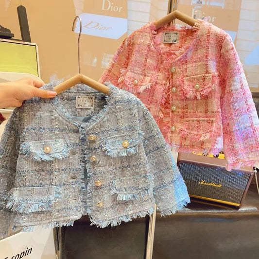 Girls' Tweed Buttoned Coat
