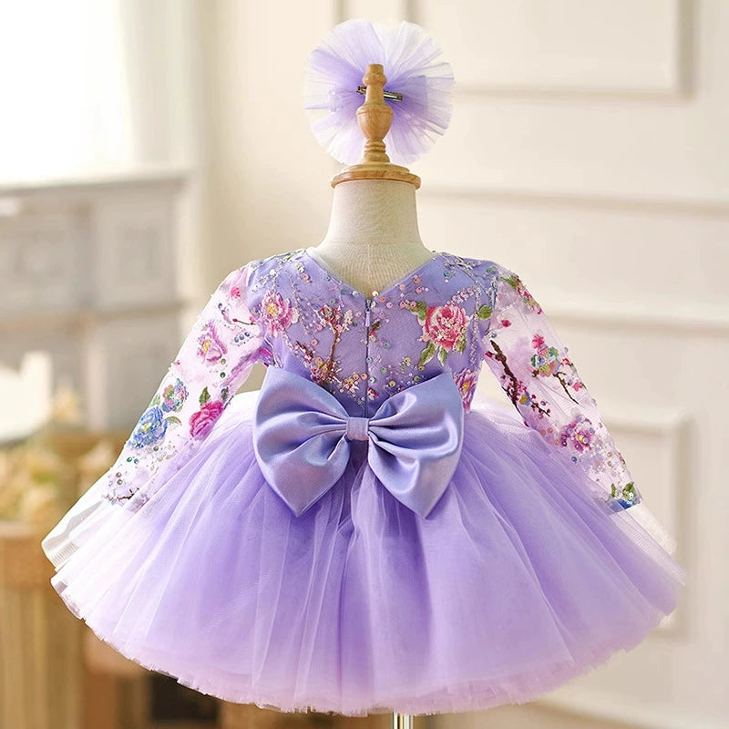 Elegant Sparkly Purple Party Dress for Girls