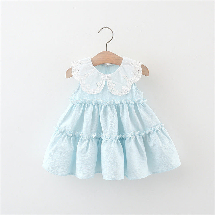 Children's Dress with Lace Collar Layers