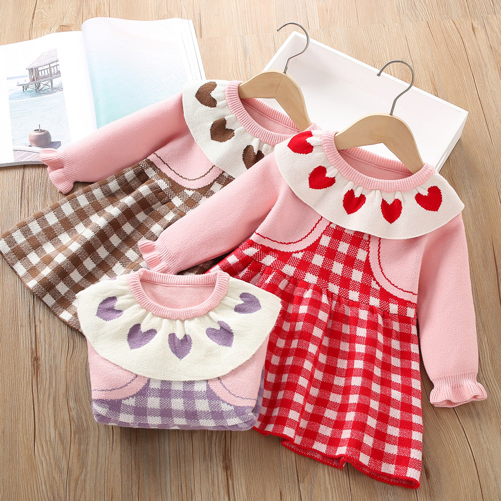 Children's Plaid Hearts Dress