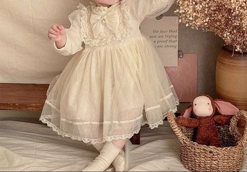 Children's Lace Bow Dress