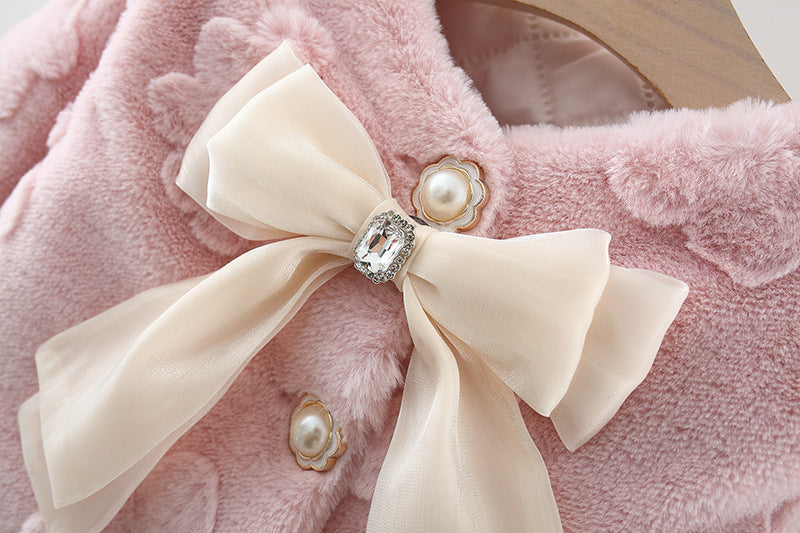 Girls’ Floral Coat with Bow