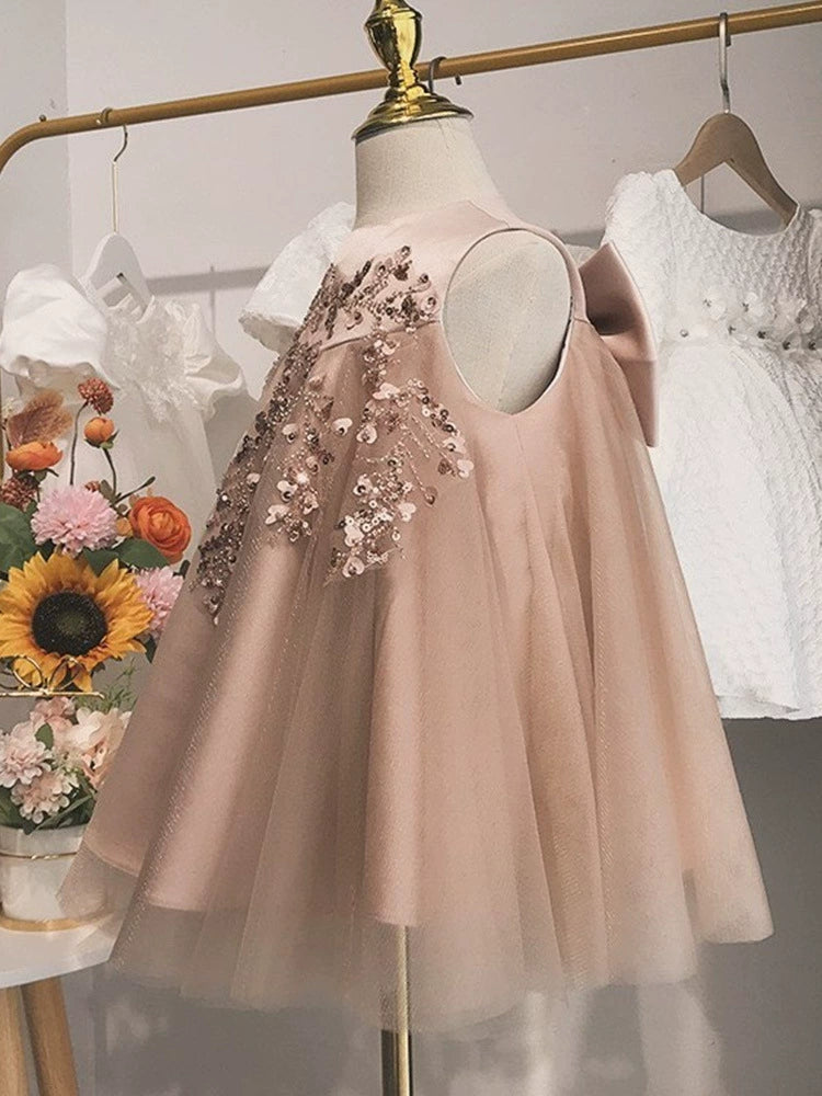 Floral Embroidered Children's Party Dress