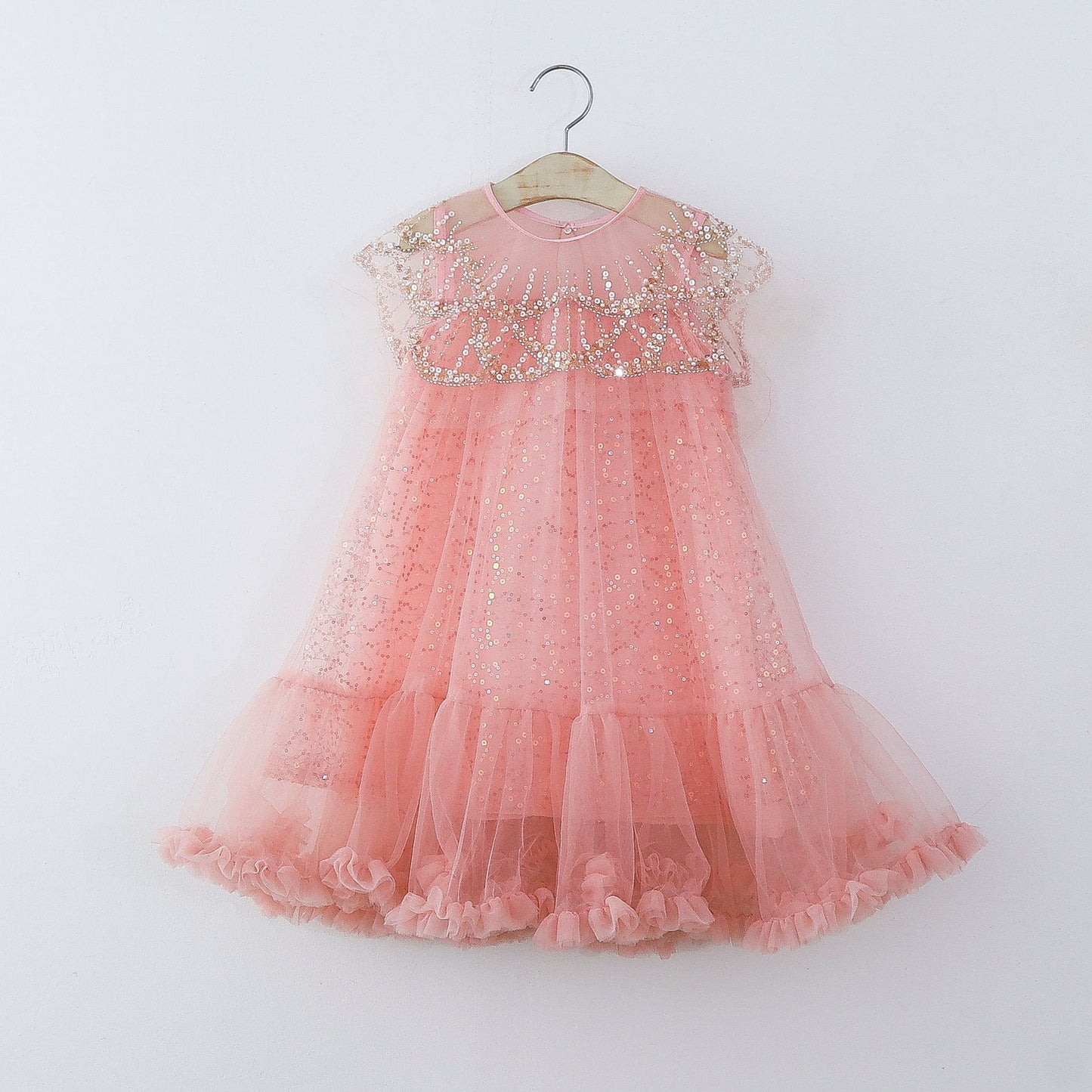 Vestido infantil de tul con purpurina