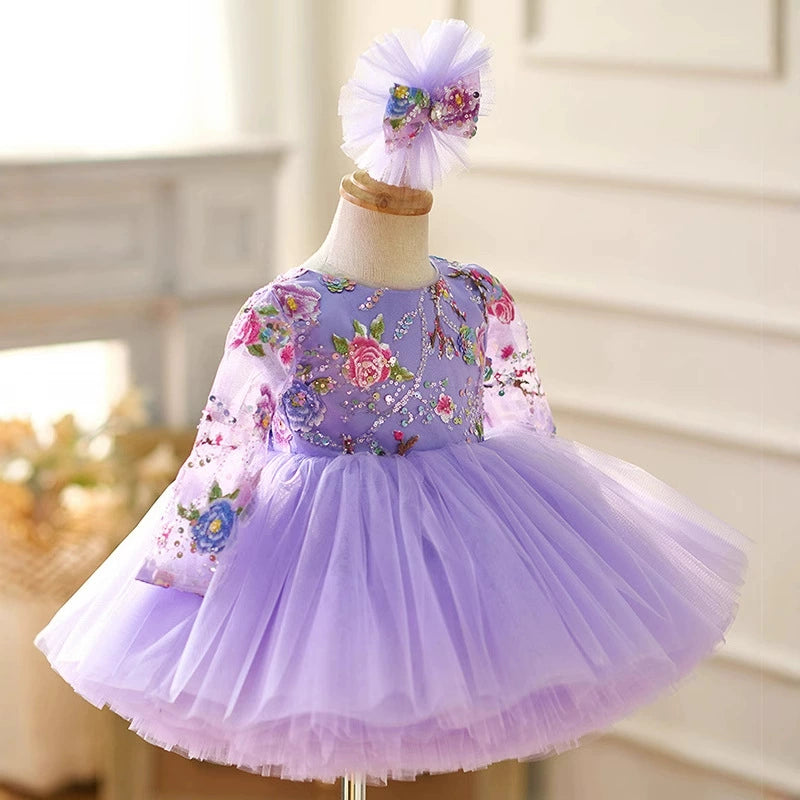 Elegant Sparkly Purple Party Dress for Girls