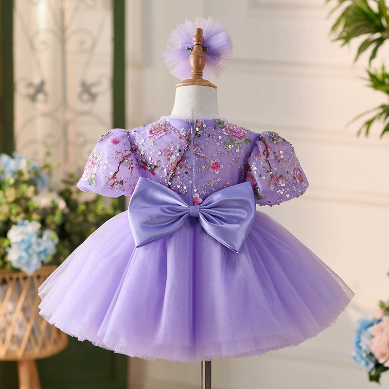 Elegant Sparkly Purple Party Dress for Girls